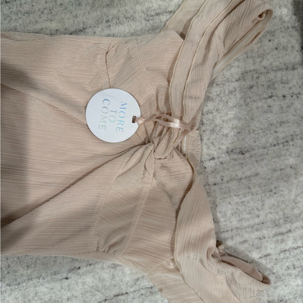Off-Shoulder Cream Mini Dress - Picture 3 of 4